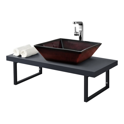 Mensola Portalavabo 100 x 45 x 30 cm  Piano Sottolavabo con Telaio Portaasciugamani Ampio Ripiano per Lavabo in Appoggio - Vari Colori