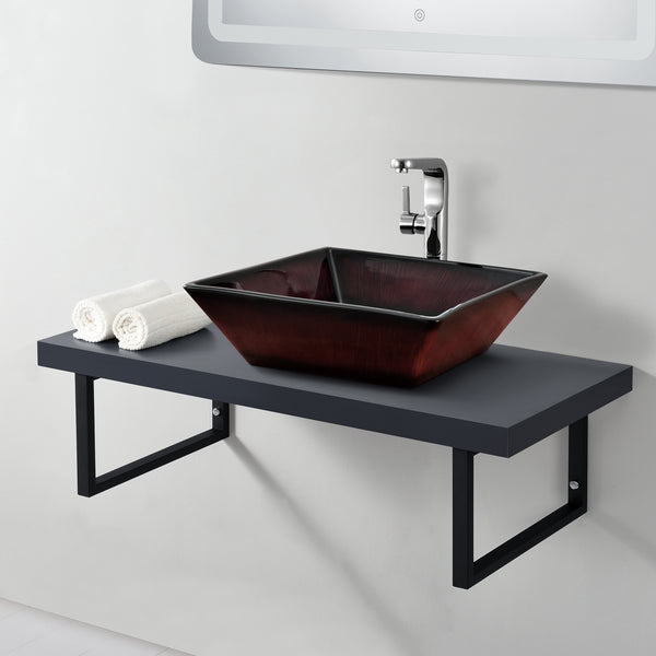 Mensola Portalavabo 100 x 45 x 30 cm  Piano Sottolavabo con Telaio Portaasciugamani Ampio Ripiano per Lavabo in Appoggio - Vari Colori
