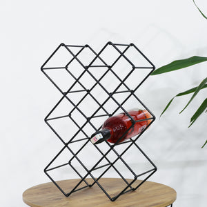 Portabottiglie Apremont per 8 bottiglie metallo nero [en.casa] - premiumXL