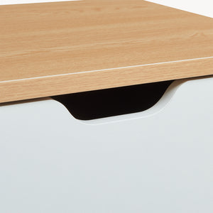 Nachttisch Bordkak mit Schubladen Eicheoptik/Weiß [en.casa]