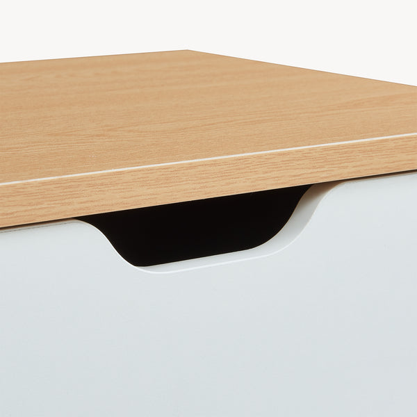 Comodino Bordkak con Cassetti - Effetto Rovere / Bianco [en.casa]