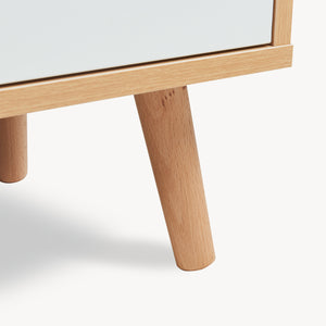 Nachttisch Bordkak mit Schubladen Eicheoptik/Weiß [en.casa]