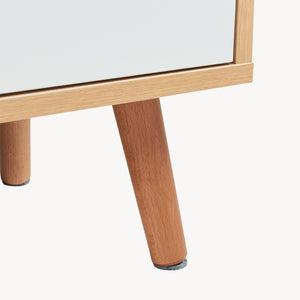 Comodino Bordkak con Cassetti - Effetto Rovere / Bianco [en.casa]