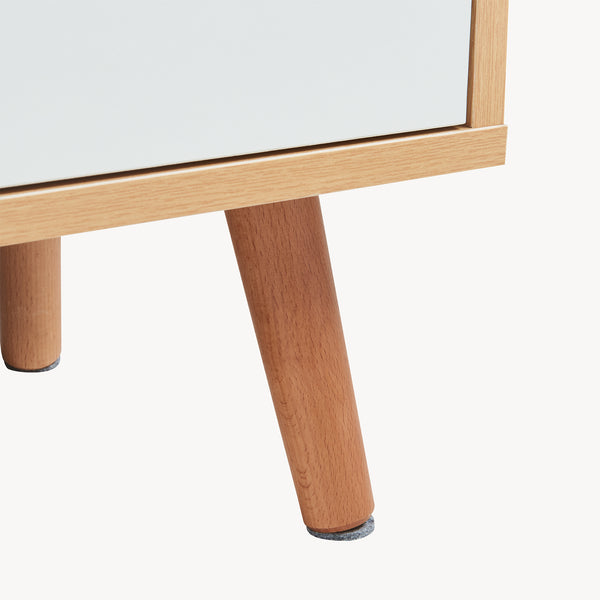 Comodino Bordkak con Cassetti - Effetto Rovere / Bianco [en.casa]