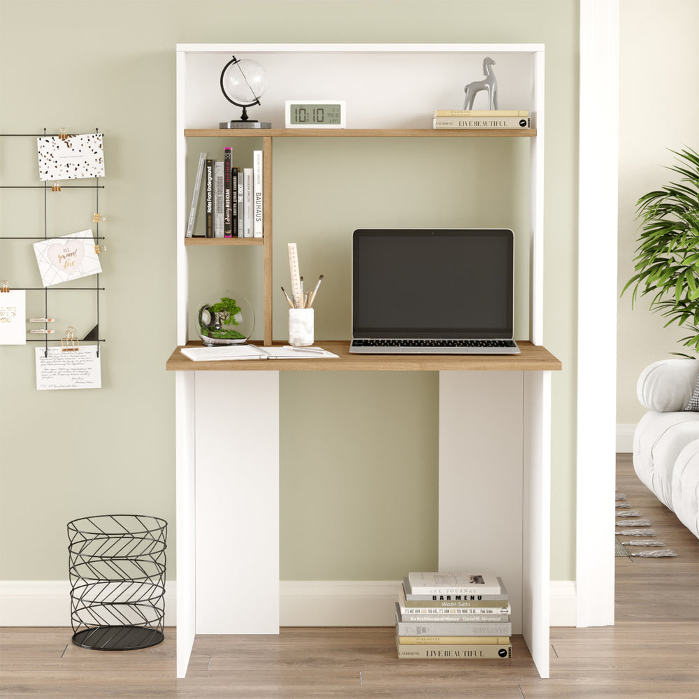 Scrivania Tópisa con scaffale 149x90x52 cm [en.casa]