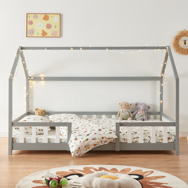 Letto per Cameretta Sisimiut a Forma di Casetta con Materasso [en.casa] [neu.haus]