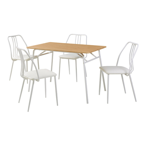 Set da Pranzo Omso Tavolo 110x70 cm e 4 Sedie Imbottite [en.casa]