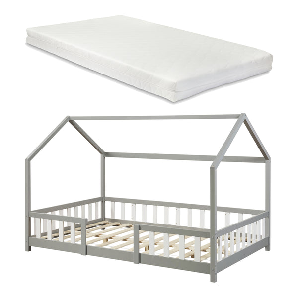 Letto per Cameretta Sisimiut a Forma di Casetta con Materasso [en.casa] [neu.haus]