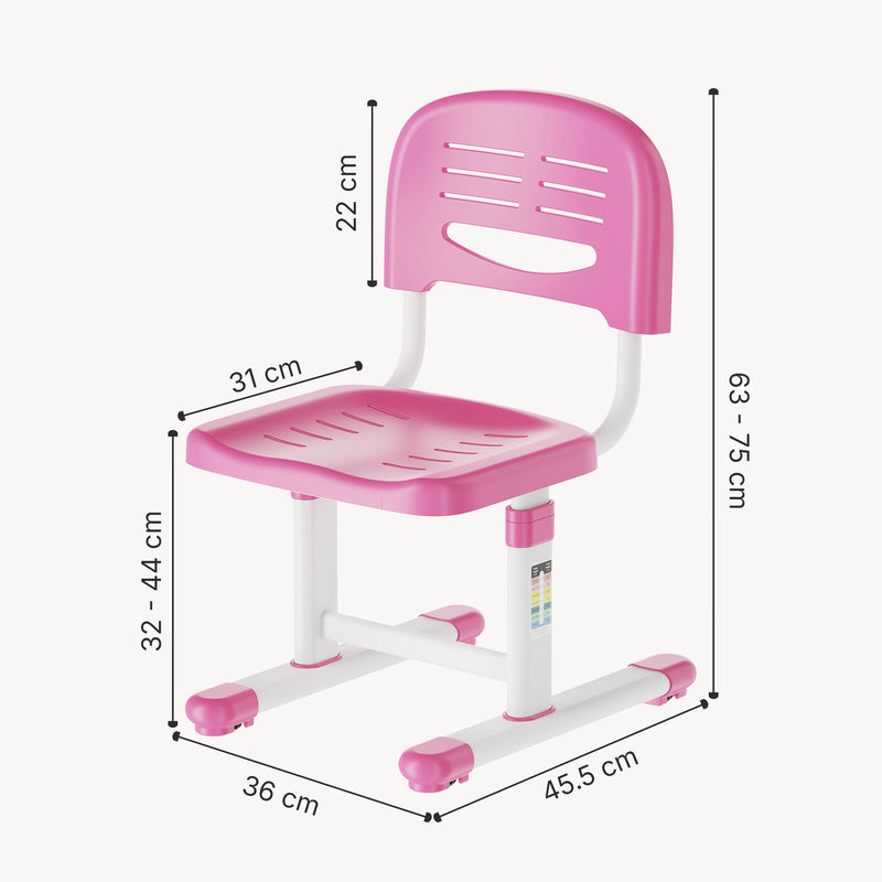 Schizzo in scala Sedia per Cameretta Sauda ad Altezza Regolabile 75 x 36 x 46 cm [en.casa]