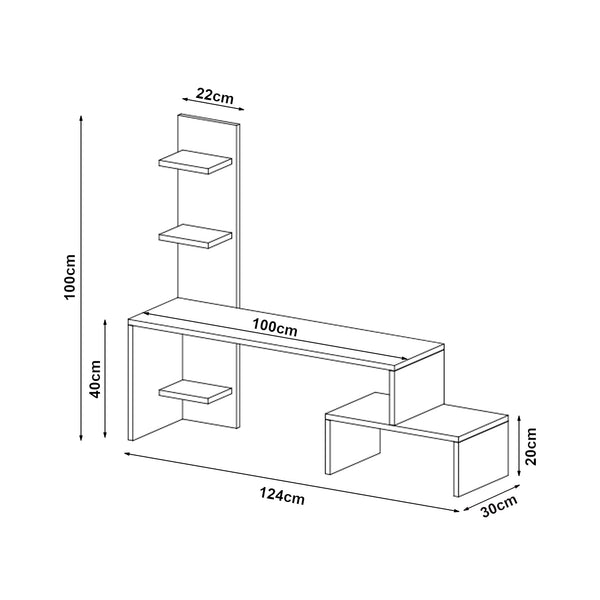 Mobile TV Hörby con scaffale [en.casa]