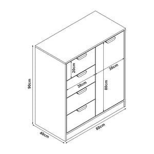 Cassettiera Varkaus [en.casa]
