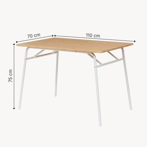 Set da Pranzo Omso Tavolo 110x70 cm e 4 Sedie Imbottite [en.casa]