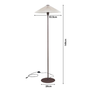 Lampada da Terra Appledore con Paralume a Cono Piatto Pieghettato lux.pro
