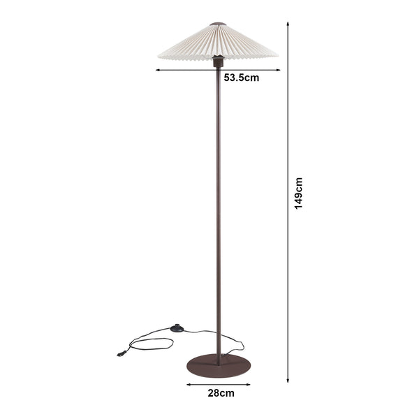 Lampada da Terra Appledore con Paralume a Cono Piatto Pieghettato lux.pro