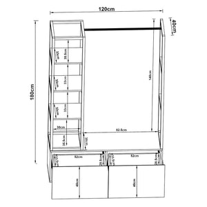 Armadio Aperto Egmating per Guardaroba 180 x 120 x 40 cm - Vari Colori [en.casa]