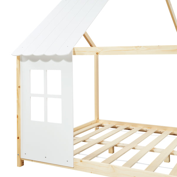 Lettino semiaperto per bambini Tostedt con materasso [en.casa]