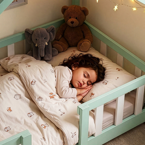 Letto per Cameretta Treviolo a Forma di Casetta in Stile Montessori con Materasso [en.casa]