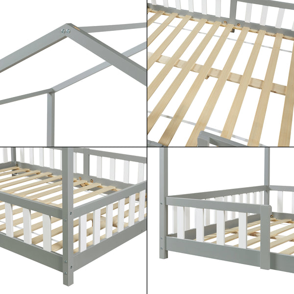 Lettino per bambini Treviolo con materasso in schiuma fredda [en.casa]