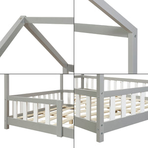 Letto per Cameretta Sisimiut a Forma di Casetta con Materasso [en.casa] [neu.haus]