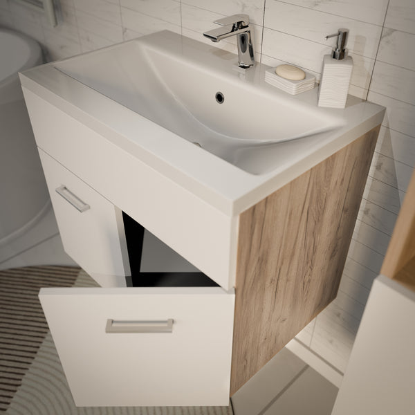 Mobile Sottolavabo Krildihana a 2 Ante con Lavabo 61 x 40 x 50 cm - Vari Colori [en.casa]