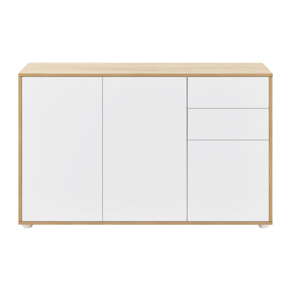 Credenza Paarl Comò con 2 Cassetti e 3 Ante per Soggiorno Camera da Letto [en.casa]