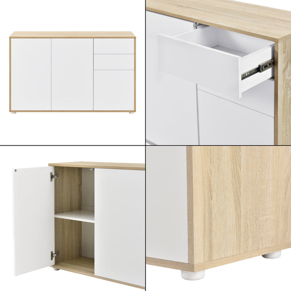 Credenza Paarl Comò con 2 Cassetti e 3 Ante per Soggiorno Camera da Letto [en.casa]