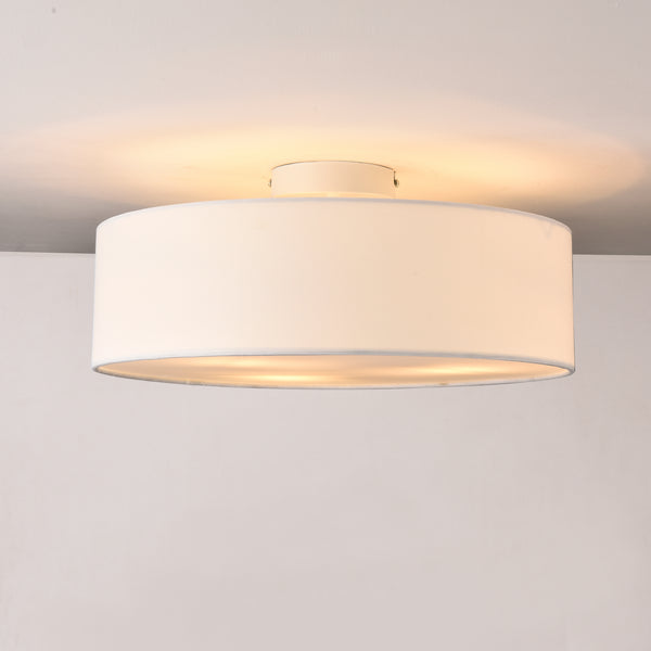 Plafoniera Rotonda Omaha Rivestita in Tessuto Traslucido AxØ 12x45 cm - Vari Colori lux.pro