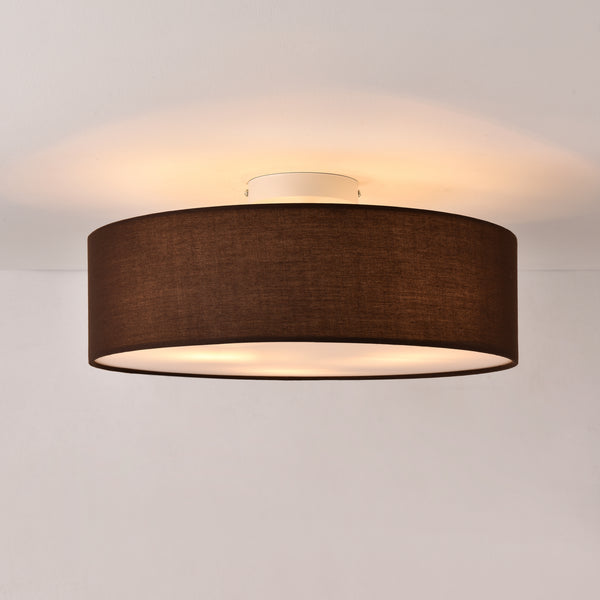 Plafoniera Rotonda Omaha Rivestita in Tessuto Traslucido AxØ 12x45 cm - Vari Colori lux.pro