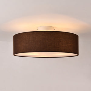 Plafoniera Rotonda Omaha Rivestita in Tessuto Traslucido AxØ 12x45 cm - Vari Colori lux.pro