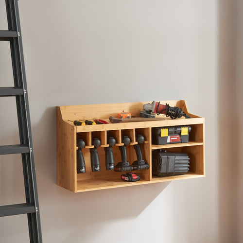 Organizer per utensili Gjemnes 86x25x45 cm Bambù [en.casa]