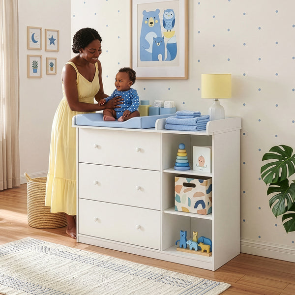 Cassettiera Beldinupp con Piano Fasciatoio Rimovibile 93 x 110 x 55 cm - Vari Colori [en.casa]
