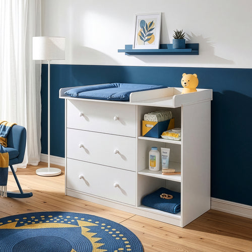 Cassettiera Beldinupp con Piano Fasciatoio Rimovibile 93 x 110 x 55 cm - Vari Colori [en.casa]