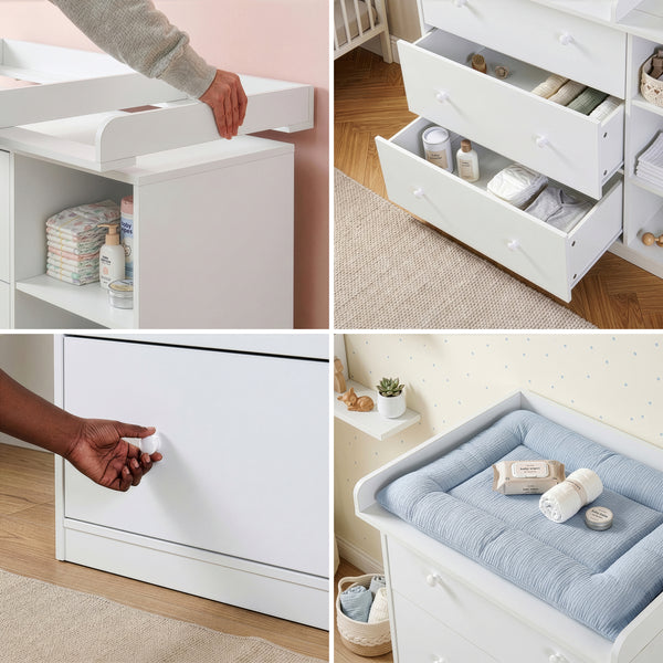 Cassettiera Beldinupp con Piano Fasciatoio Rimovibile 93 x 110 x 55 cm - Vari Colori [en.casa]