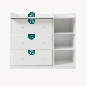 Cassettiera Beldinupp con Piano Fasciatoio Rimovibile 93 x 110 x 55 cm - Vari Colori [en.casa]