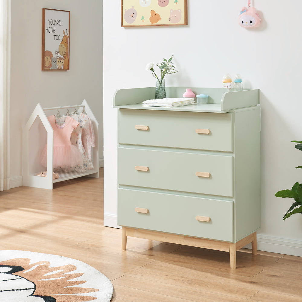 Cassettiera Sarievn con 3 Cassetti e Piano Fasciatoio Rimovibile 100 x 80 x 53 cm - Vari Colori [en.casa]