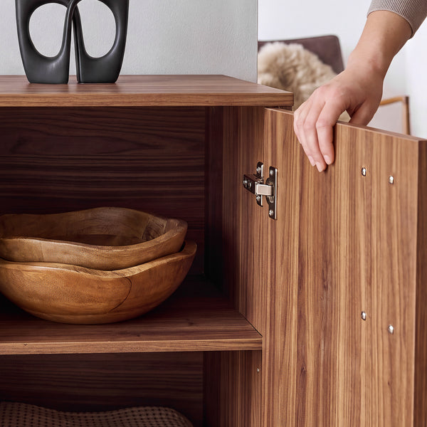 Sideboard Kilmandar 150x40x79 cm effetto noce [en.casa]