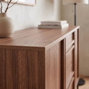 Sideboard Kilmandar 150x40x79 cm effetto noce [en.casa]