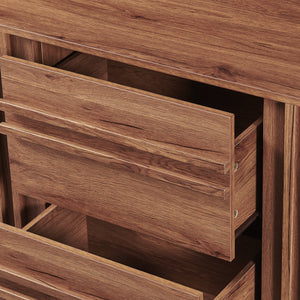 Sideboard Kilmandar 150x40x79 cm effetto noce [en.casa]