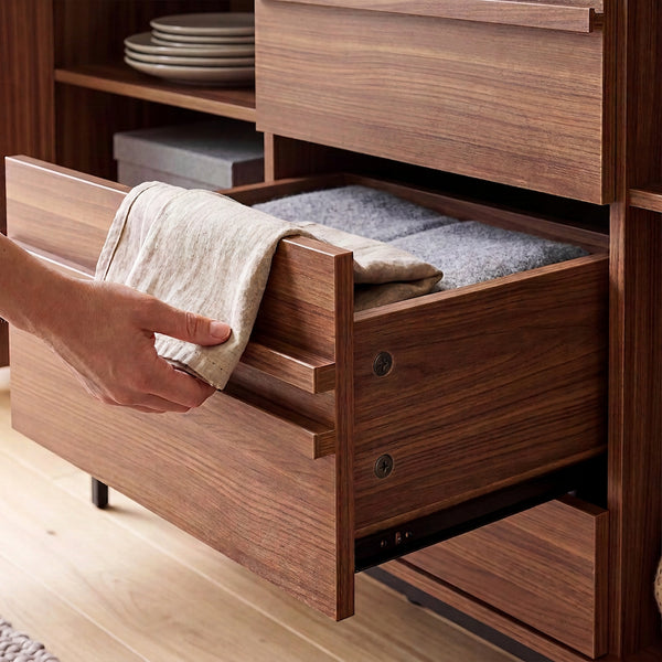Sideboard Kilmandar 150x40x79 cm effetto noce [en.casa]