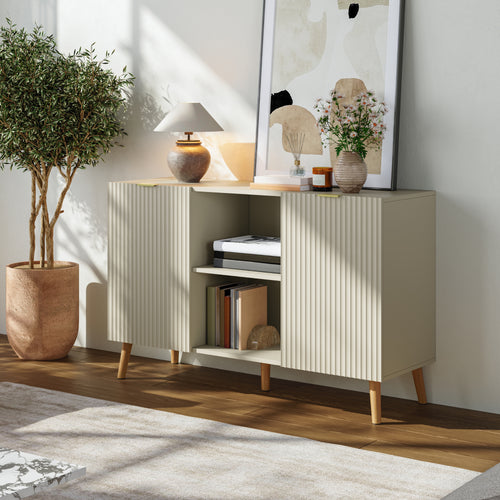 Credenza Nand Madia con Ante Scanalate 120x40x76 cm [en.casa] 
