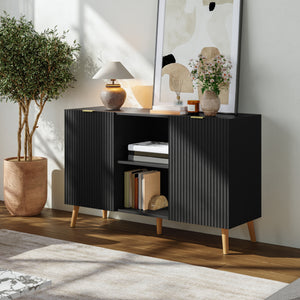Credenza Nand Madia con Ante Scanalate 120x40x76 cm [en.casa] 