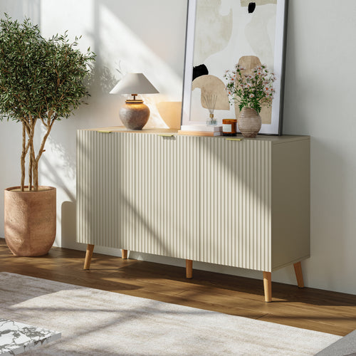 Credenza Nand Madia con Ante Scanalate 120x40x76 cm [en.casa] 