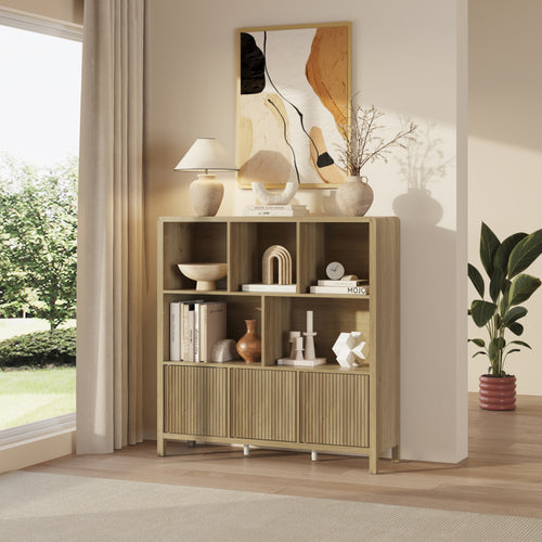Credenza Bassa Lukkodso con Ante e Vani Aperti [en.casa]