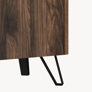 Credenza Trorlon a 2 Ante Mobile Contenitore 83x80x40 cm - Effetto Noce/Travertino [en.casa]