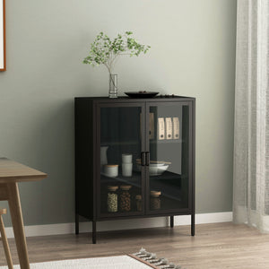Sideboard Fauske con ante in vetro in diversi colori [en.casa] - premiumXL