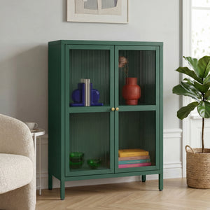 Credenza Säkylä Comò con Ante in Vetro Scanalato [en.casa]