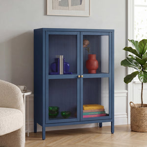 Credenza Säkylä Comò con Ante in Vetro Scanalato [en.casa]