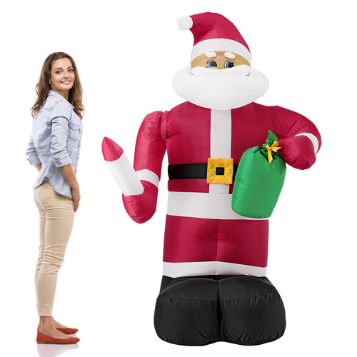 [en.casa] Figure giganti gonfiabili con 4 LED Uso interno e esterno Pupazzo di neve/Babbo Natale