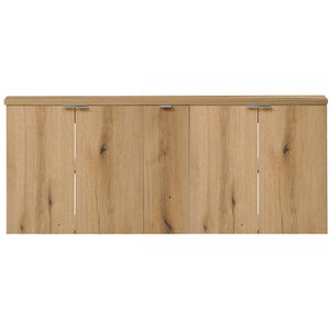 Set NEWPORT 3 Mobili Pensili Sottolavabo con Piano di Lavoro - Effetto Rovere [en.casa] 