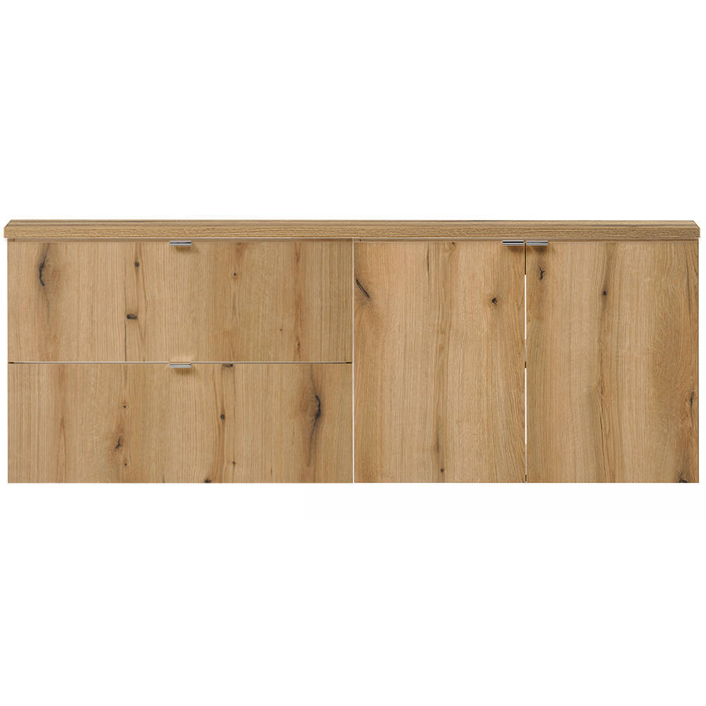 Set NEWPORT 2 Mobili Pensili Sottolavabo con Piano di Lavoro - Effetto Rovere [en.casa] 